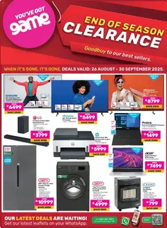 Preview of Game flyer valid from 26/08/2025
