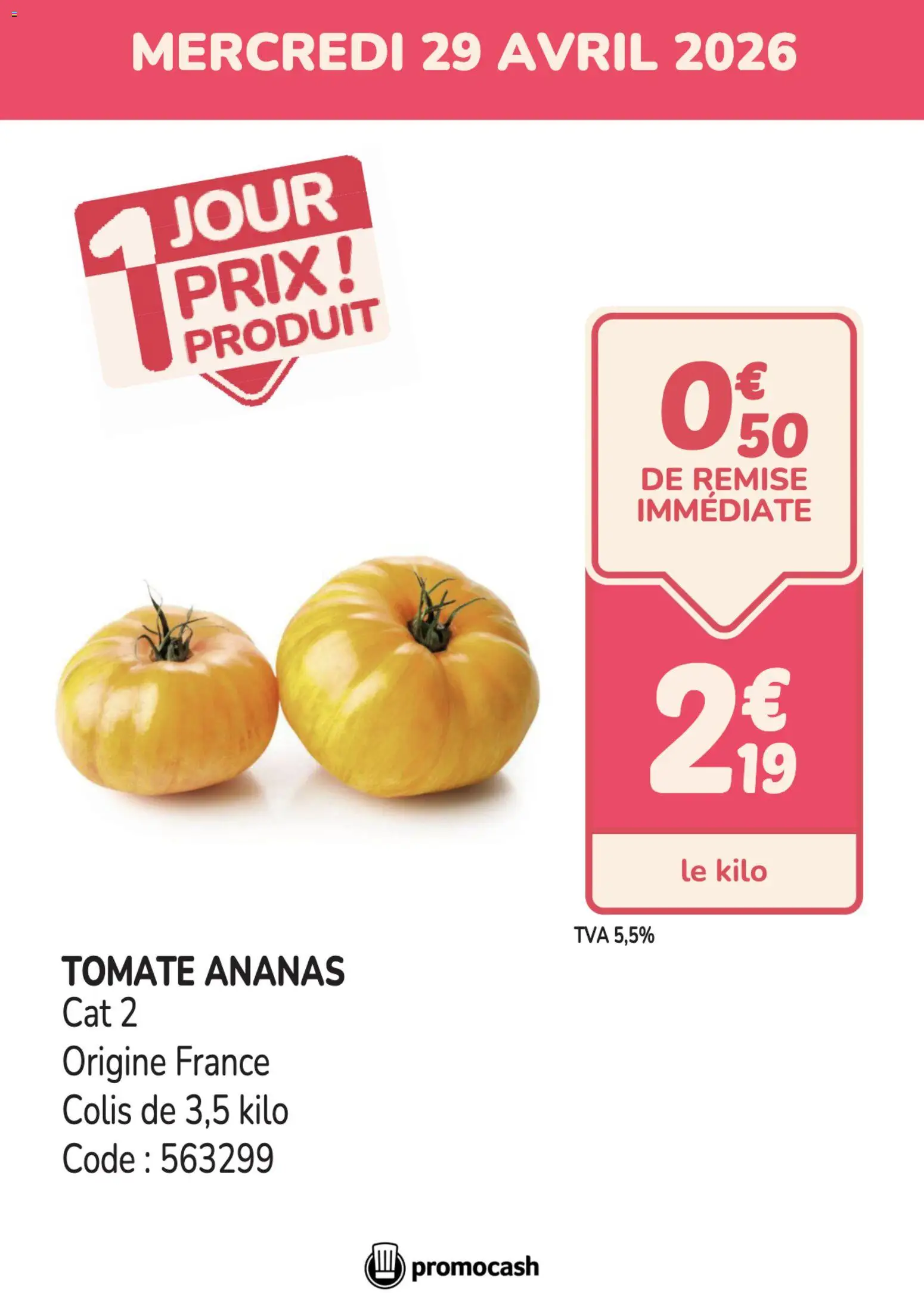 Prévisualisation de Promocash PROMO tomates du magasin Promocash formulaire valide 29/04/2026