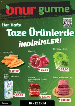Onur Market Katalog Gurme - Bursa 16.10.2025 - Broşürünün önizlemesi