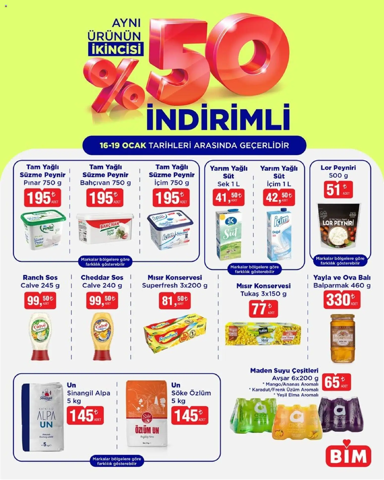 BİM İkinci Ürün %50 İndirimli 16.01.2026 - Broşürünün önizlemesi