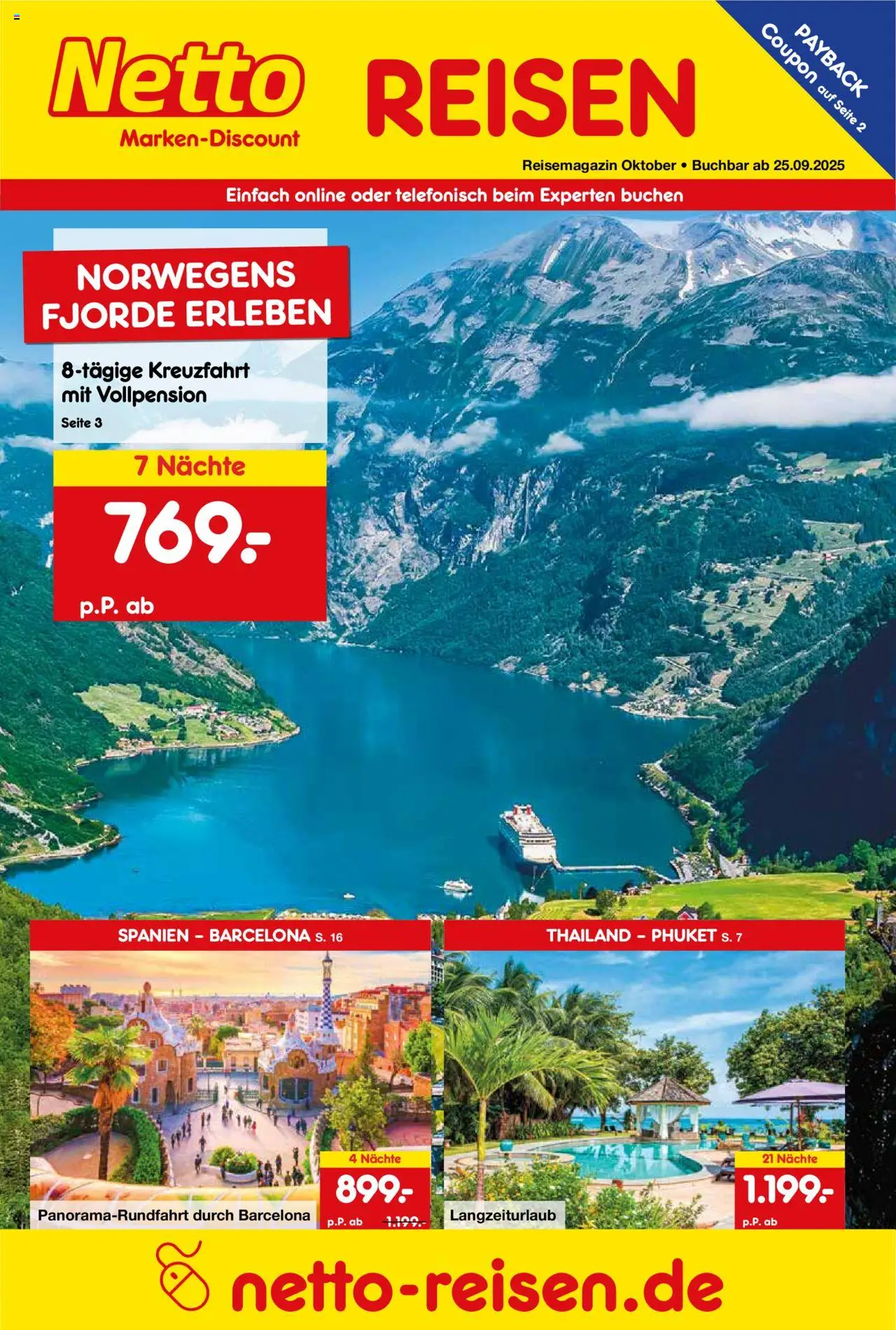 Netto Reisen Prospekt (vom 29.09.2025 - 31.10.2025)