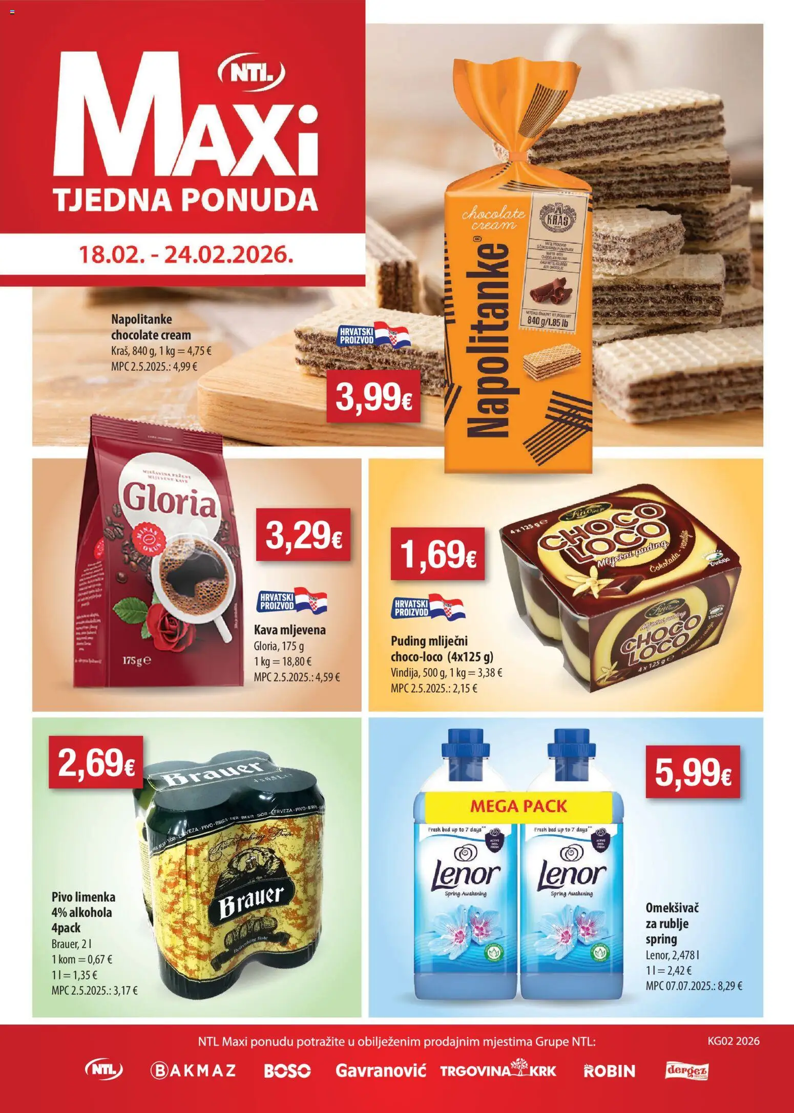 Pregled letka Katalog trgovine NTL vrijedi od 18.02.2026