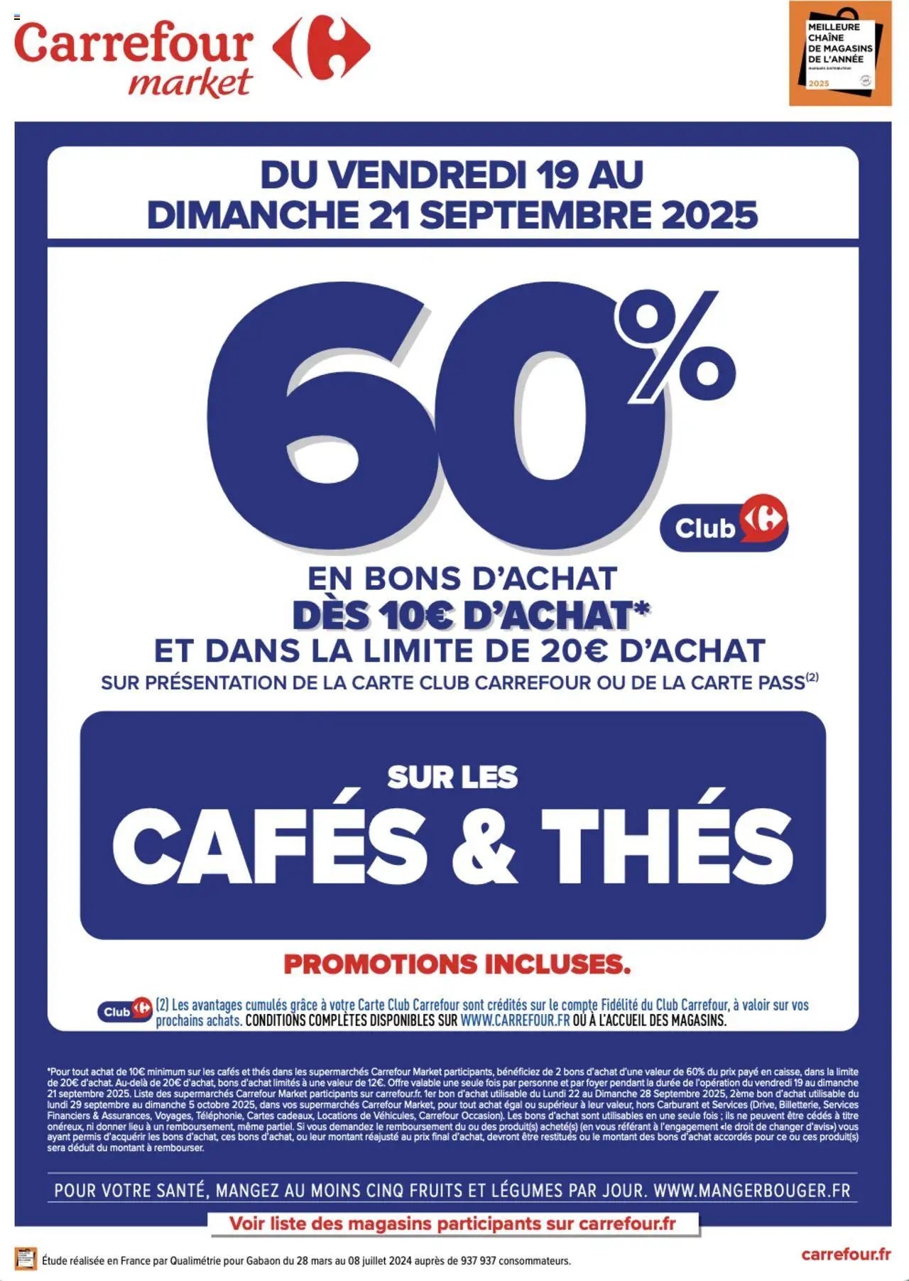 Opération bons d’achat de la boutique Carrefour Market valable du 19/09/2025 - Page numéro 1 - Fruits
