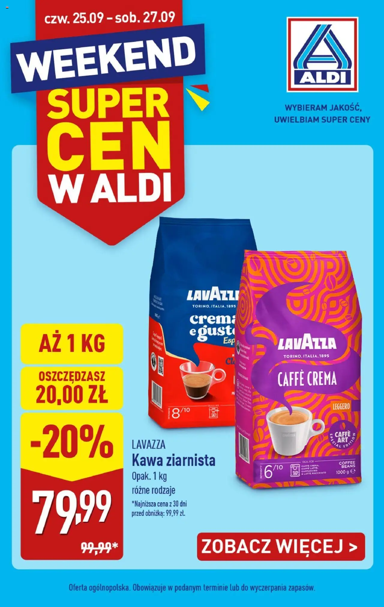 Aldi Promocje weekend od 25.09.2025 - Nowa Gazetka - Numer strony 1