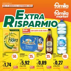 Anteprima dell'opuscolo Volantino Extra Risparmio dal negozio Famila valido da 27/08/2025