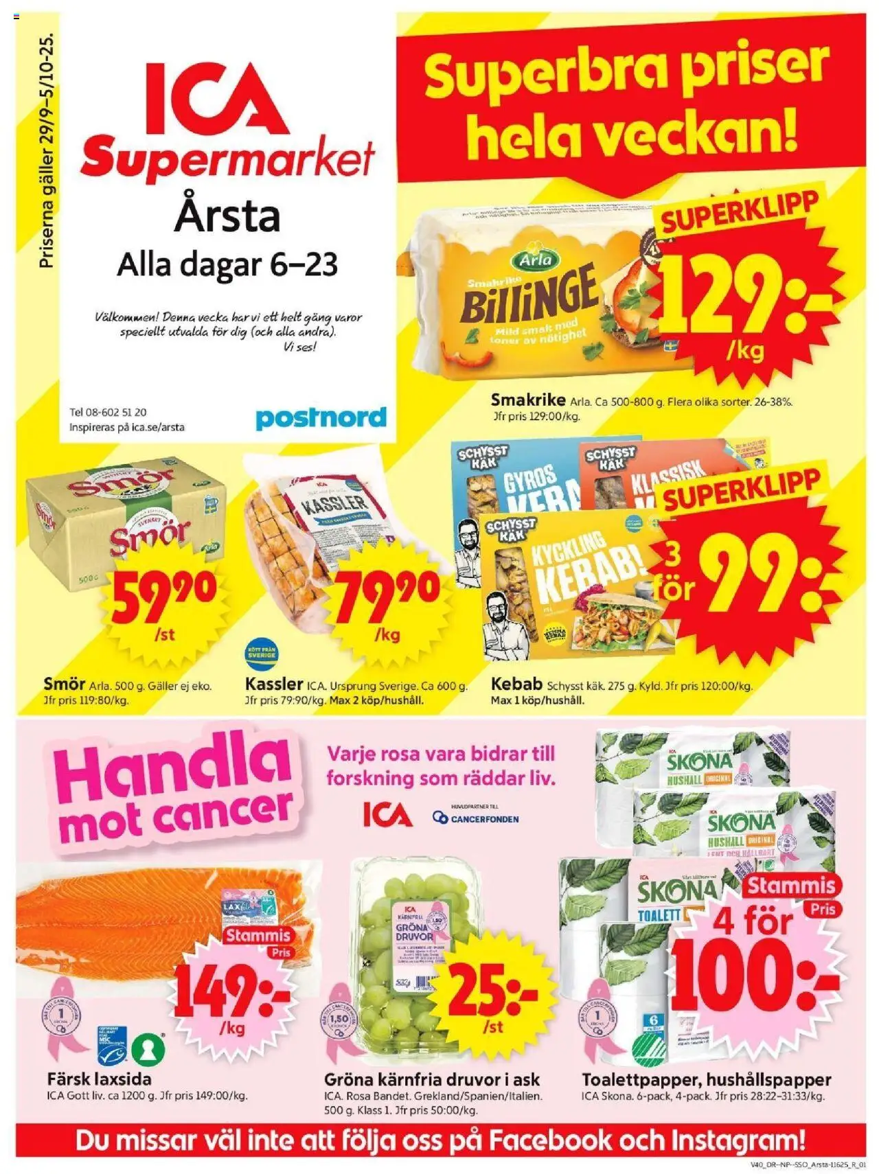 Årsta är giltig 29/09 2025 > Veckans Erbjudanden gäller från 29/09/2025 till 05/10/2025 sidnummer 1