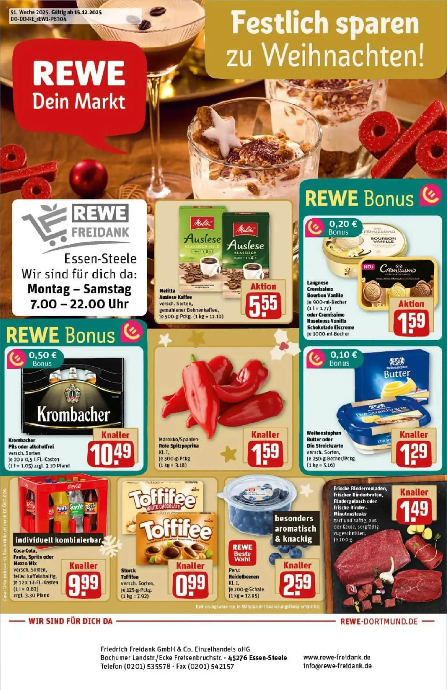 Vorschau von dem Prospekt des Geschäftes Rewe, gültig ab dem 15.12.2025