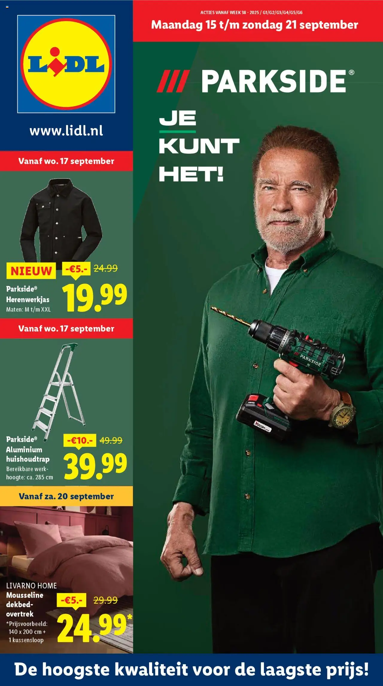 Lidl shop Non Food Folder week 38 geldig vanaf 15-09-2025 - Paginanummer 1 - Dekbed, Ladder