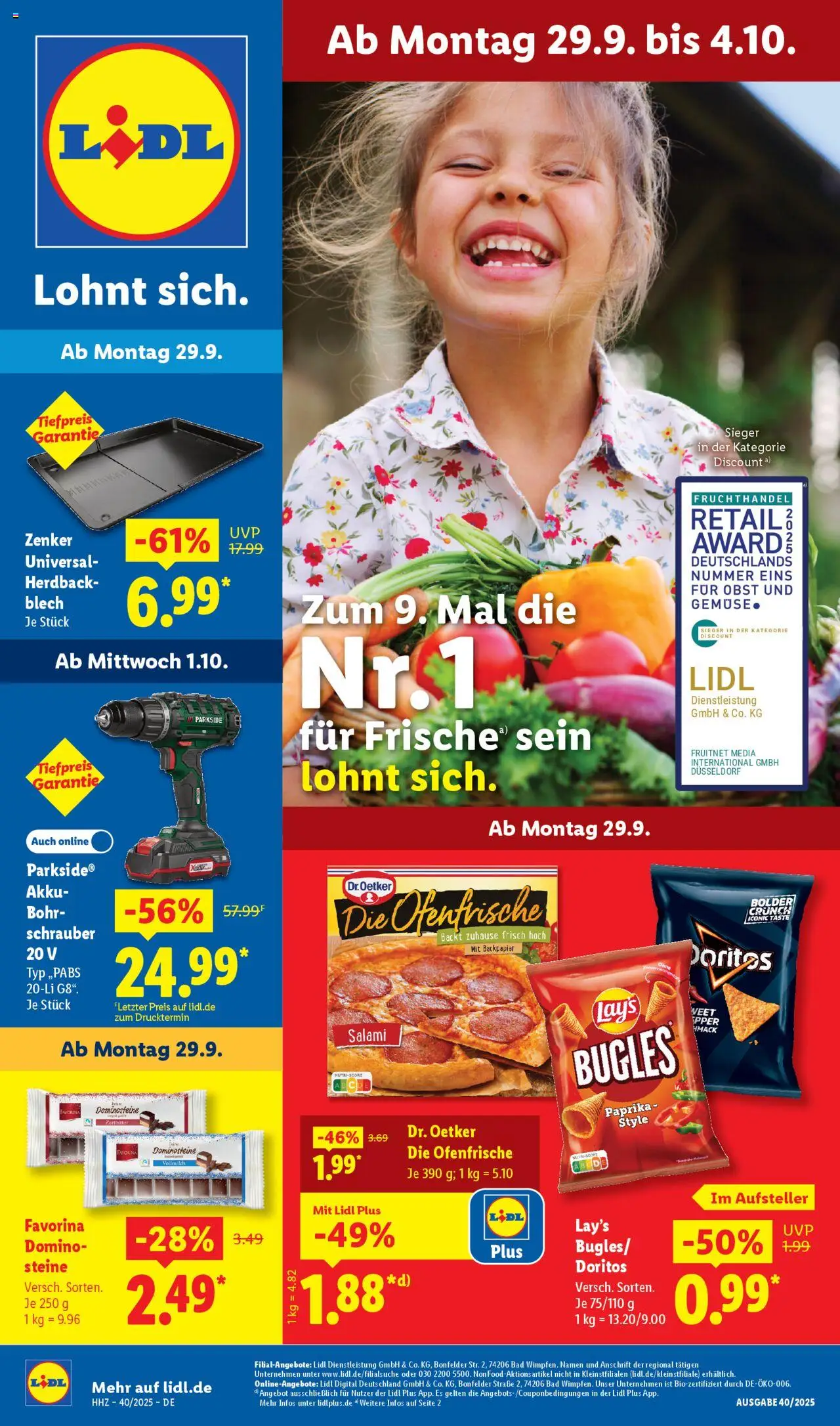 LIDL Prospekt ab Montag 29.09.2025 > Prospekt Holzminden