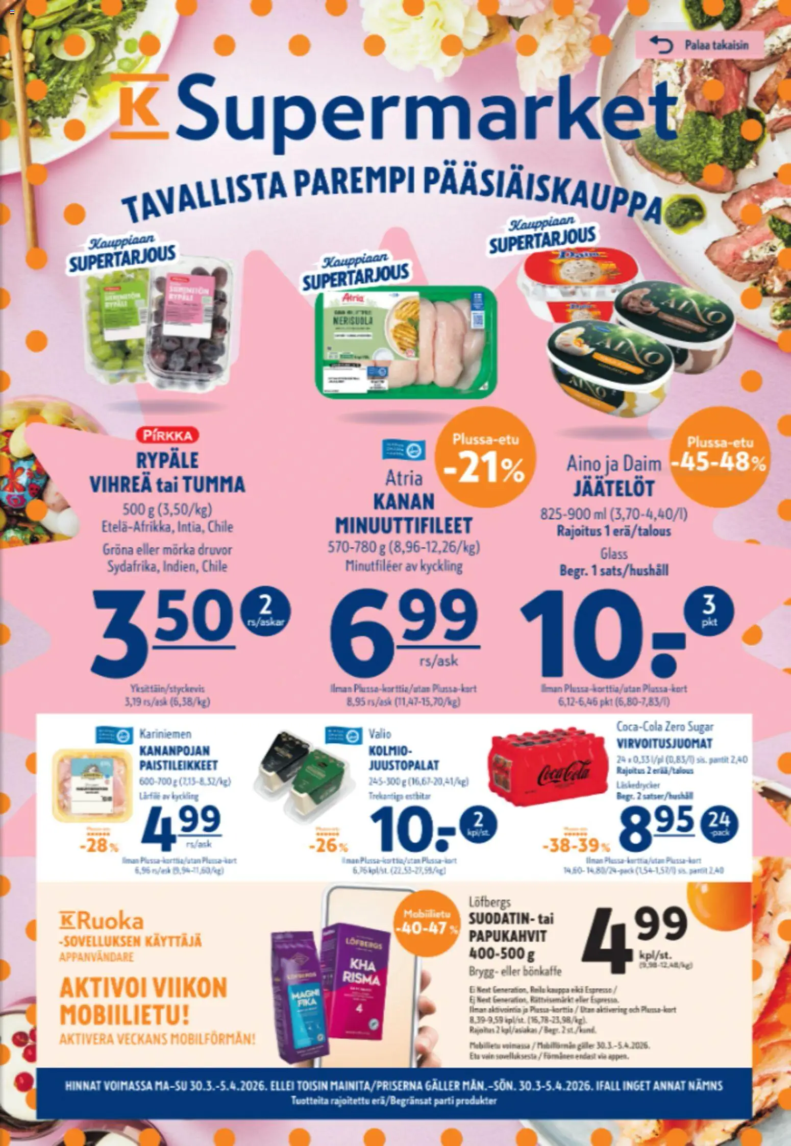 Kaupan K-Supermarket K-Supermarket tarjoukset esikatselu, voimassa 30/03/2026
