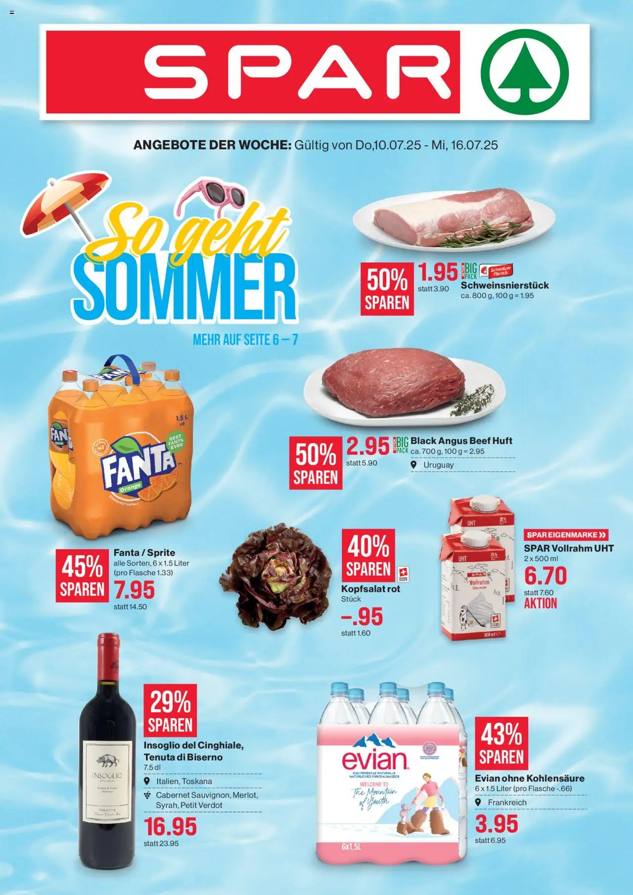 SPAR Aktionen ab 10.07.2025 - Seitennummer 1 - Fanta, Sprite, Mineralwasser