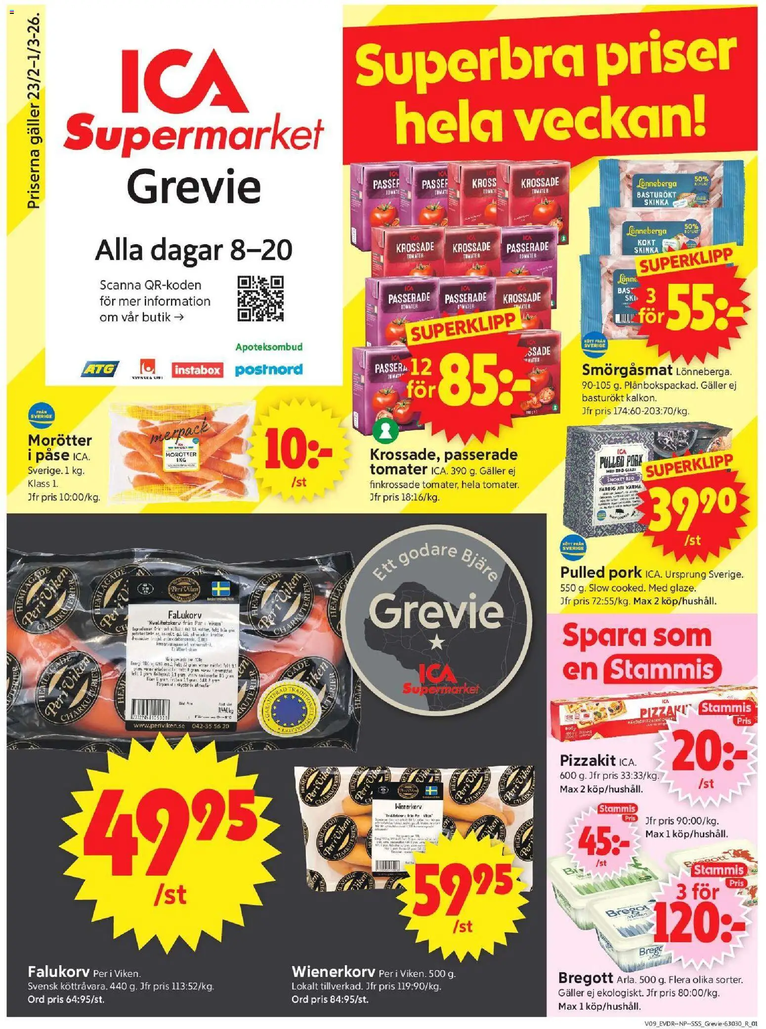 Förhandsgranska reklamblad Grevie från butik ICA Supermarket gäller från 23/02/2026