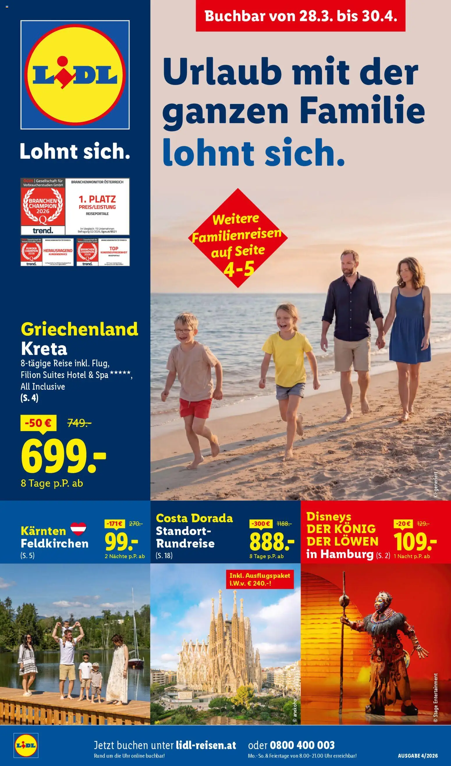 Vorschau der Angebote: Lidl Lidl April Reise - Highlights gültig ab 28.03.2026