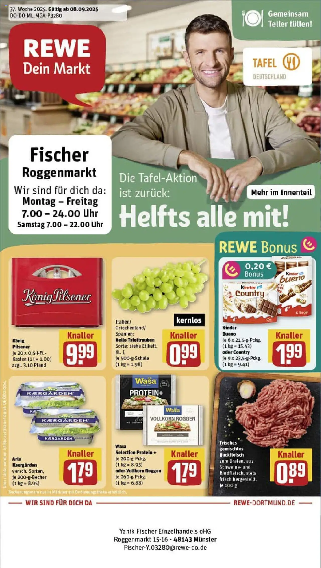 REWE Prospekt ab 07.09.2025 nächste Woche - Prospekt Münster	