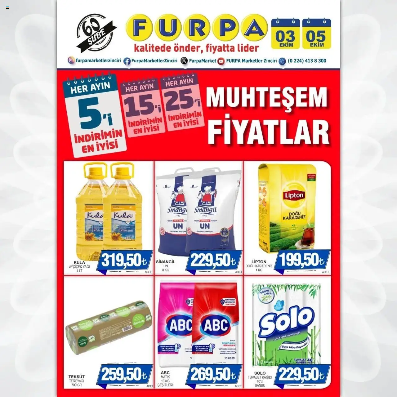 Furpa Muhteşem Fiyatlar (03 - 05 Ekim 2025) - Sayfa numarası 1 - Tereyağı, Tuvalet, Tuvalet kağıdı