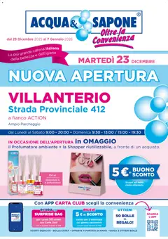 Anteprima dell'opuscolo Volantino Nuova Apertura - Villanterio dal negozio Acqua e Sapone valido da 23/12/2025