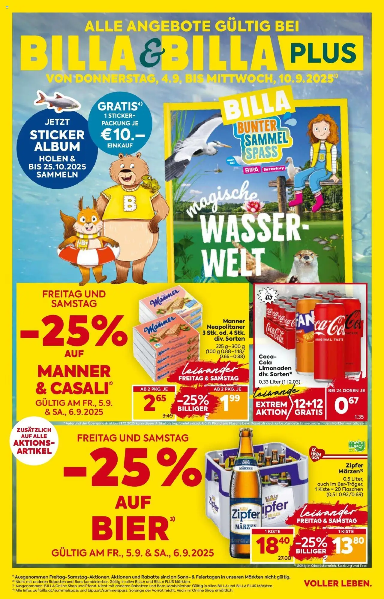  BILLA Flugblatt ab 04.09.2025 vorschau >> Kitzbuehel, Zell Am Ziller, Brixlegg - Seite 1