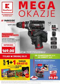 Pogląd gazetki "Mega okazje" ze sklepu Kaufland ważnej od 22.01.2026