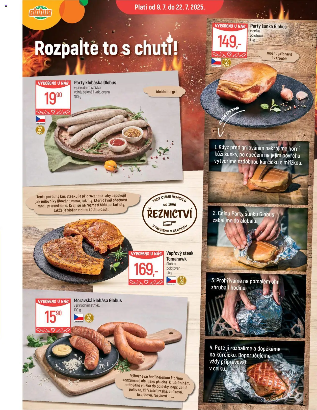  Globus leták od 09.07.2025 >> Akční nabídka "Olomouc" - Globus, Steak, Gril, Šunka, Klobása, Vepřový steak