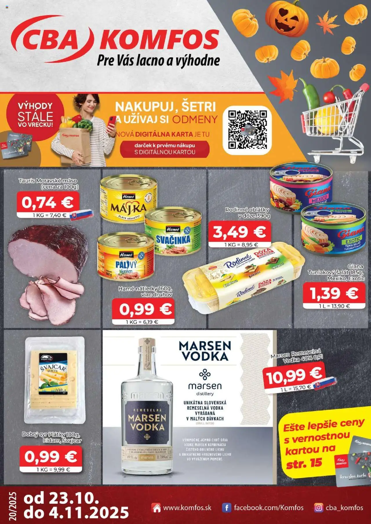 CBA Komfos Leták (23.10. - 04.11.2025) - Akčná ponuka