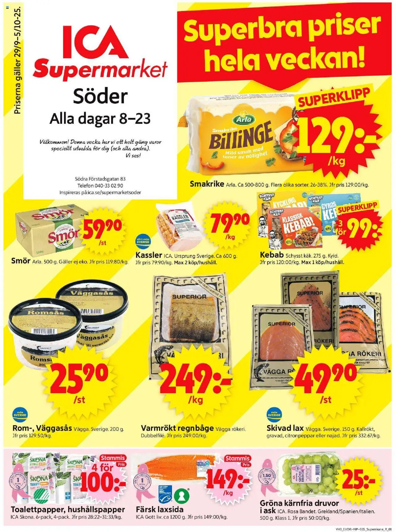 Malmö är giltig 29/09 2025 > Veckans Erbjudanden gäller från 29/09/2025 till 05/10/2025 sidnummer 1