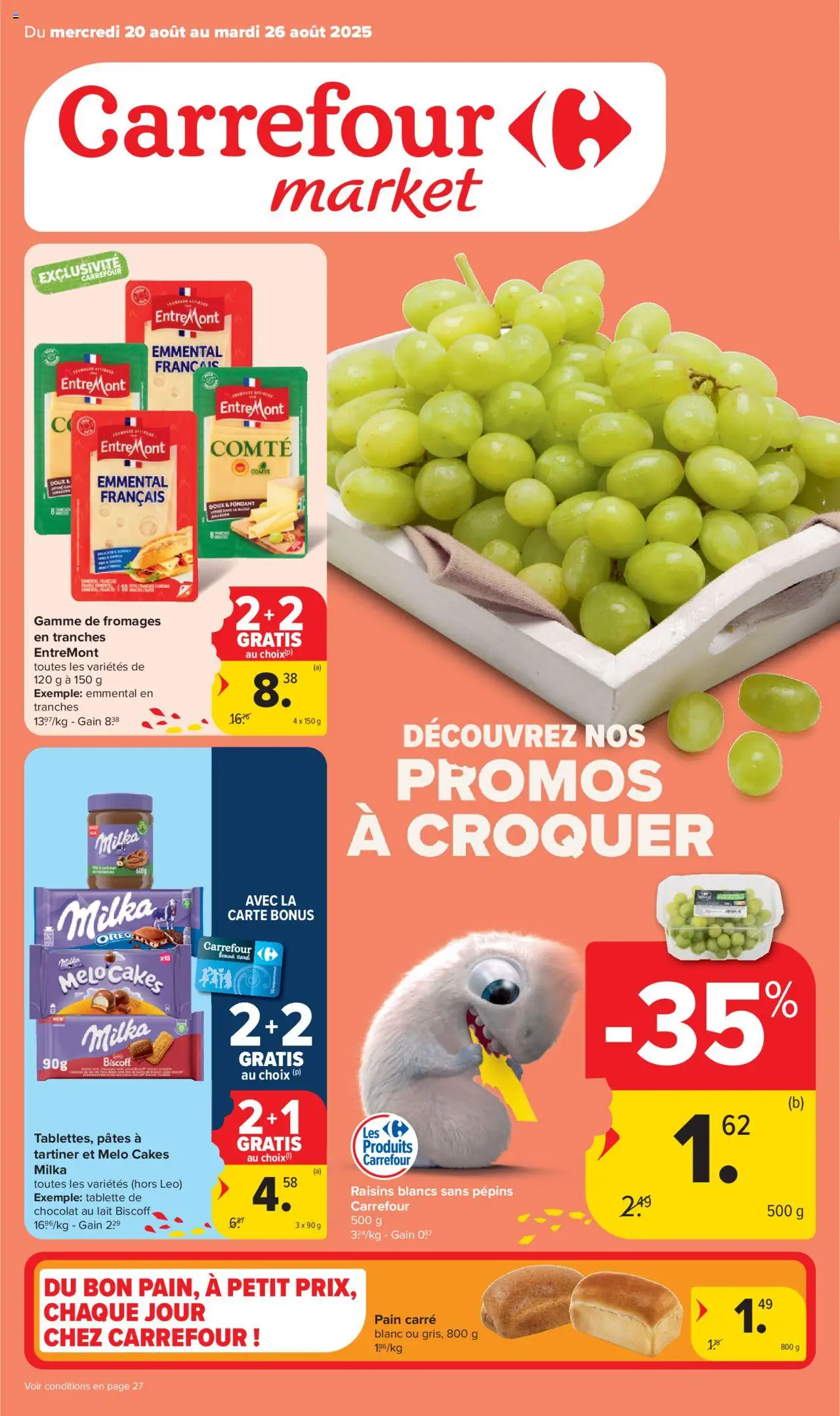 Carrefour market shop Folder de la semaine 34 geldig vanaf 20/08/2025 - Paginanummer 1