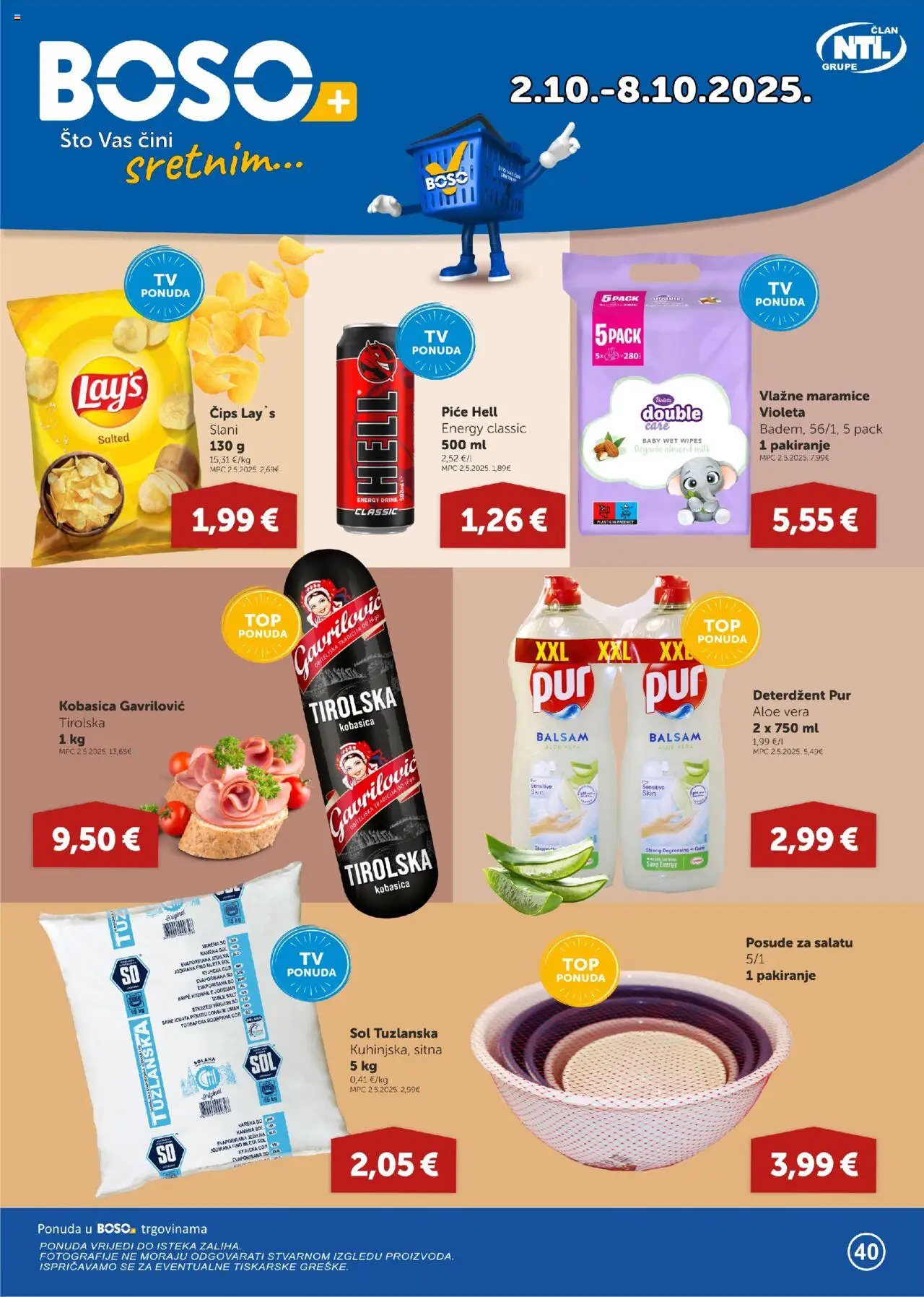Boso aktualni Katalog vrijedi od 02.10.2025 - tjedna akcija broj stranice 1 - Aloe vera, Hell, Sol, Kobasica, Deterdžent, Posuđe, Vlažne maramice, Kamena sol