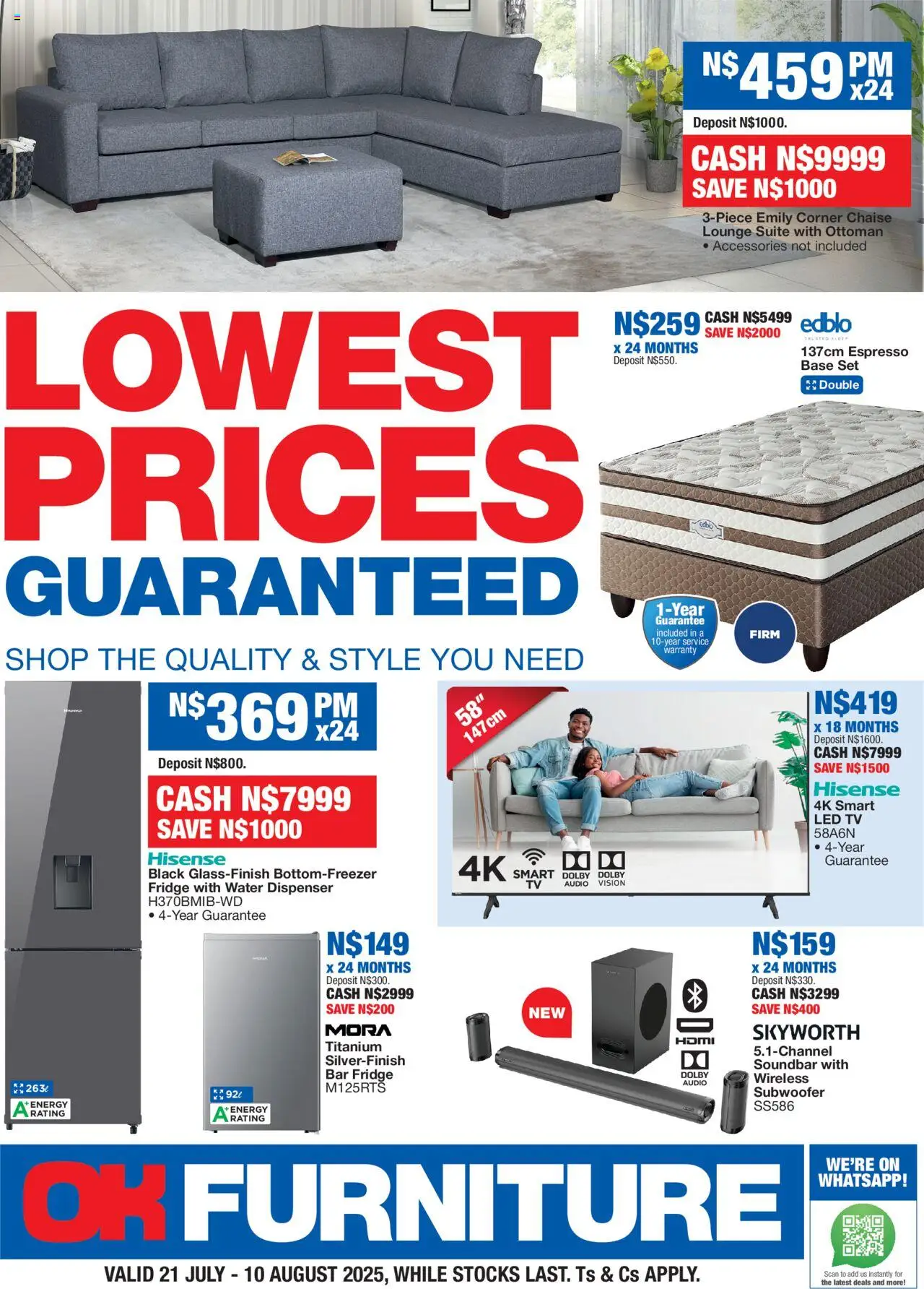 OK Furniture Catalogue Namibia from 21/07 - 10/08/2025 > Promotions