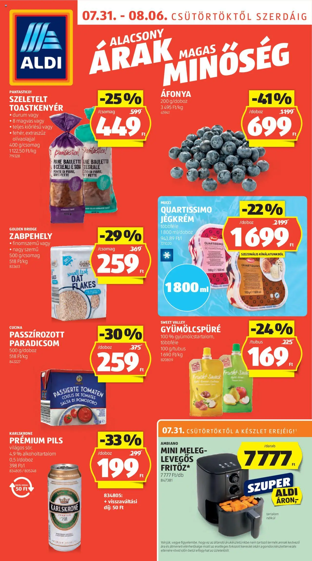 Aldi aktuális szórólap, érvényes 2025.07.31.-től - 1 oldal