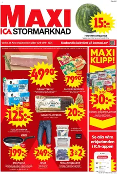 Förhandsgranska reklamblad Aktuella reklamblad ICA Maxi från butik ICA Maxi gäller från 11/08/2025