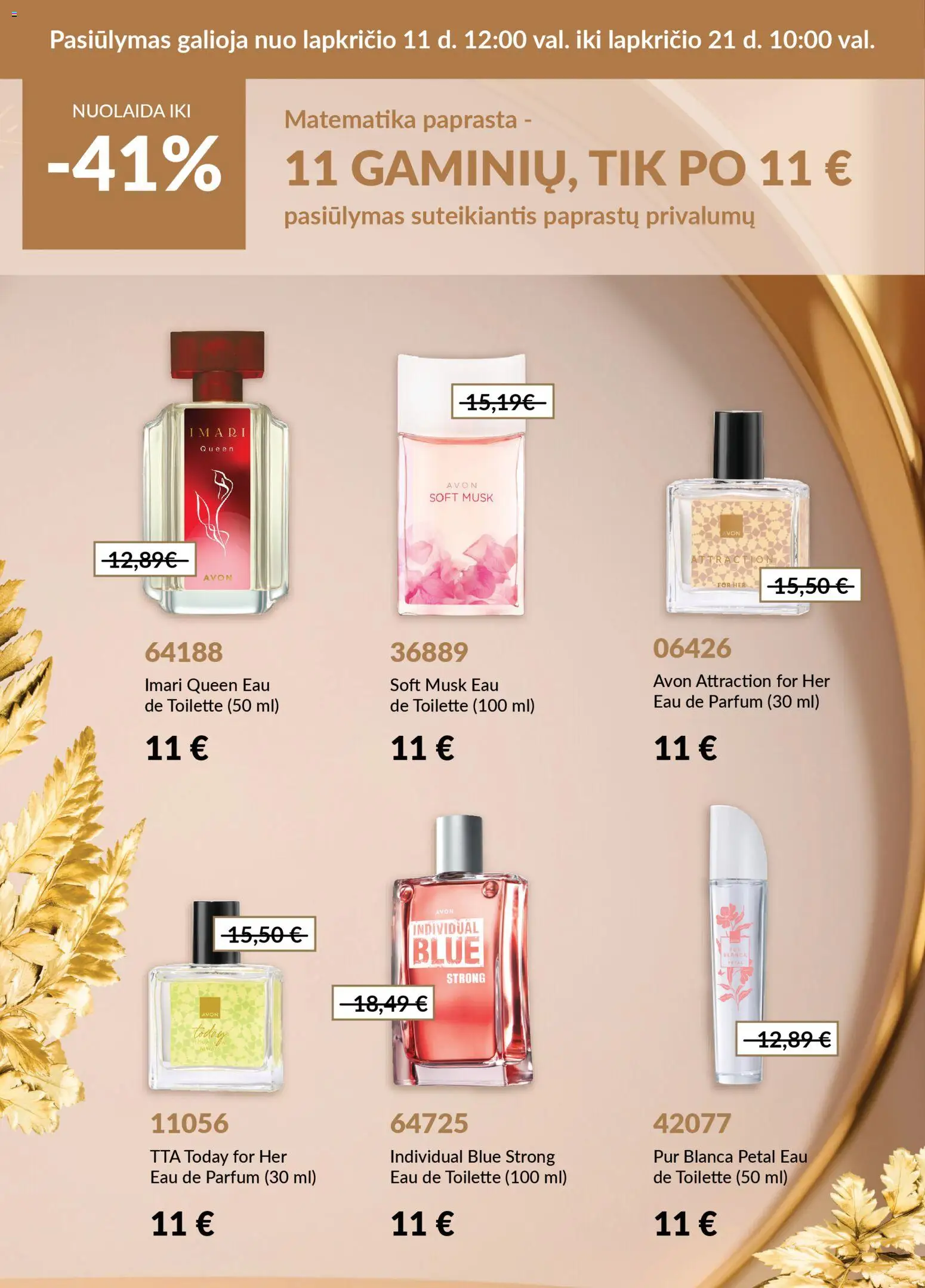 AVON parduotuvės leidinio Leidinys - 11 gaminių, tik po 11 € galiojančio nuo 2025.11.11 peržiūra