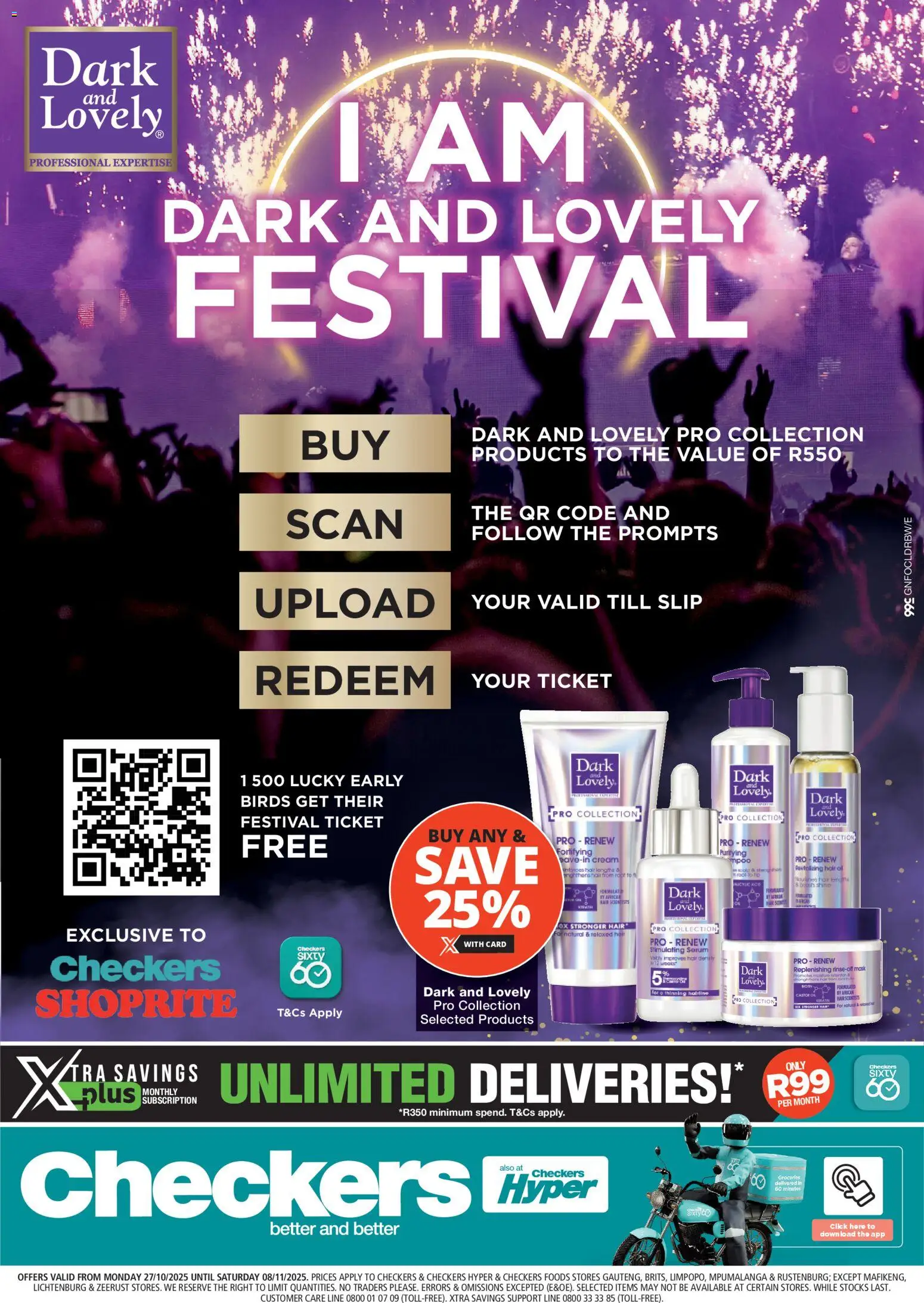 Checkers Gauteng - Dark & Lovely Promotion Gauteng 27/10 - 08/11/2025 >> Catalogue