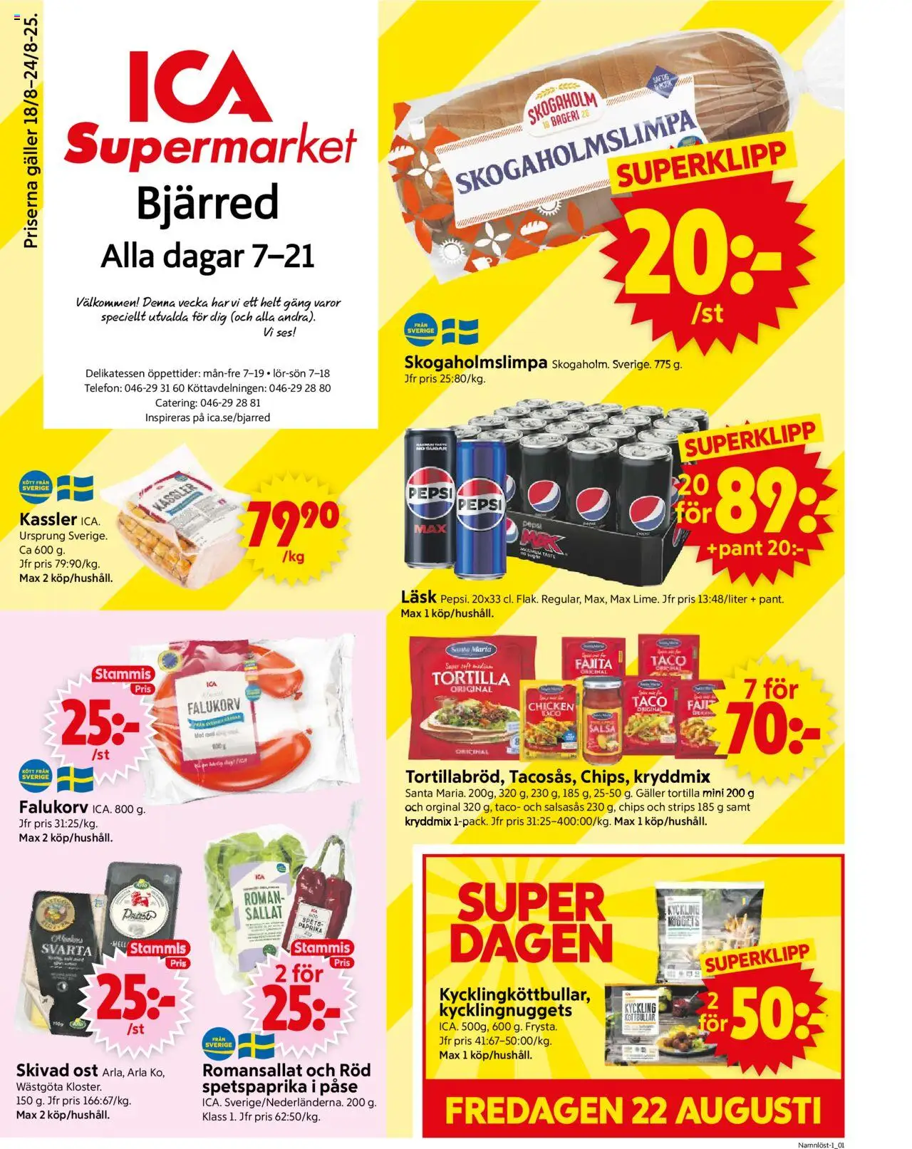 Bjärred är giltig 18/08 2025 > Veckans Erbjudanden gäller från 18/08/2025 till 24/08/2025 sidnummer 1