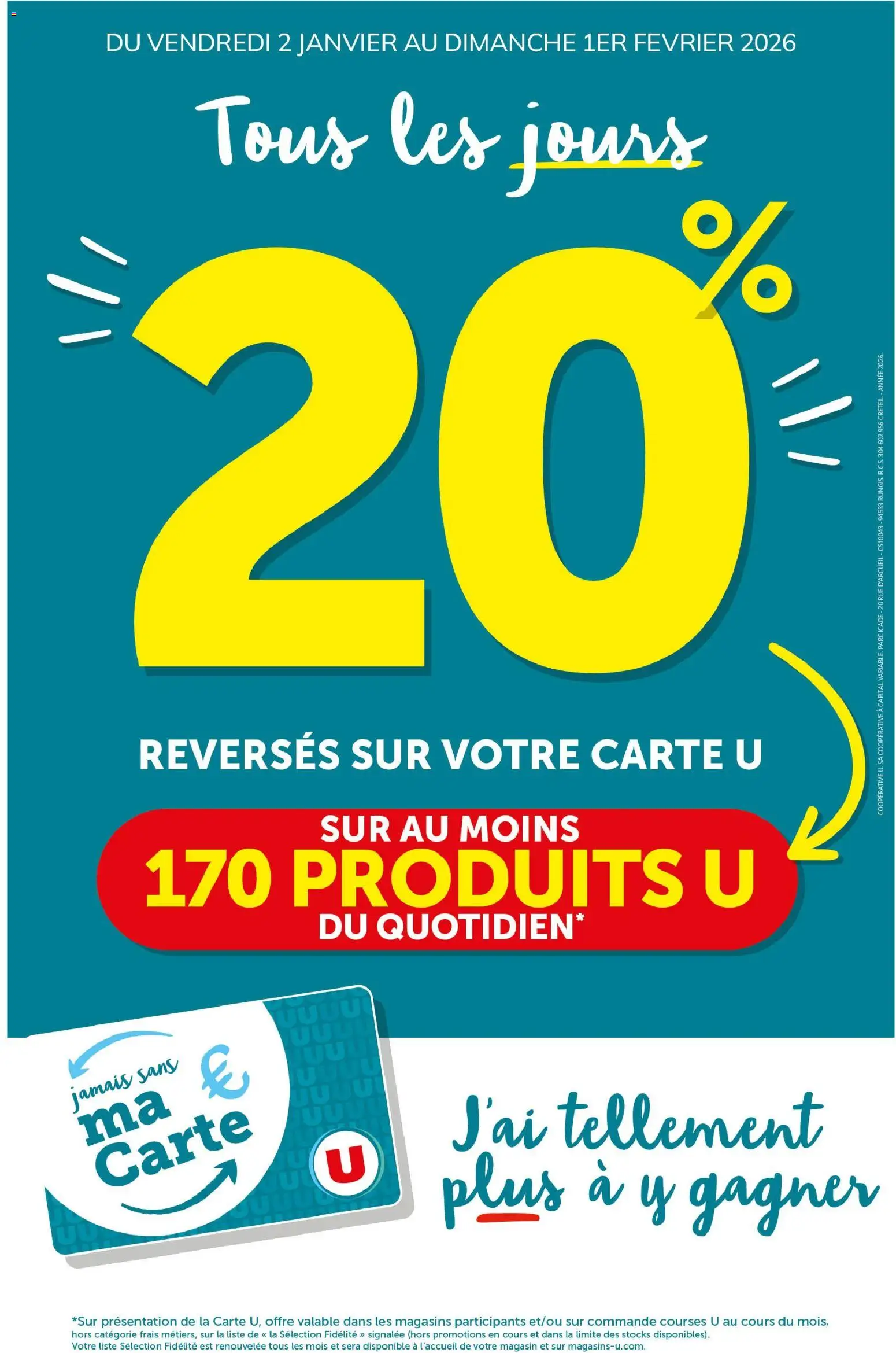 Prévisualisation de Ma sélection Carte U janvier du magasin Super U formulaire valide 02/01/2026