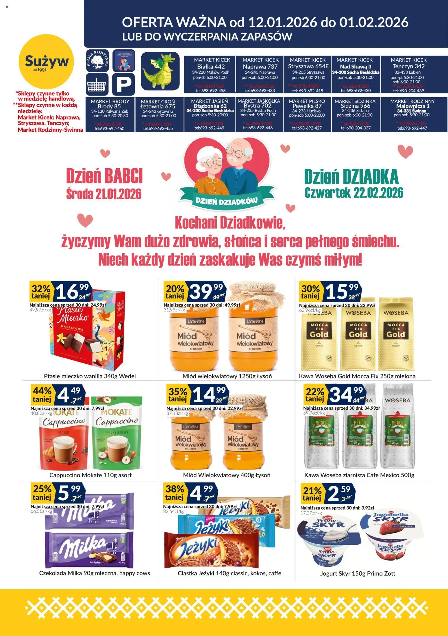 Pogląd gazetki "Gazetka" ze sklepu Sużyw ważnej od 12.01.2026