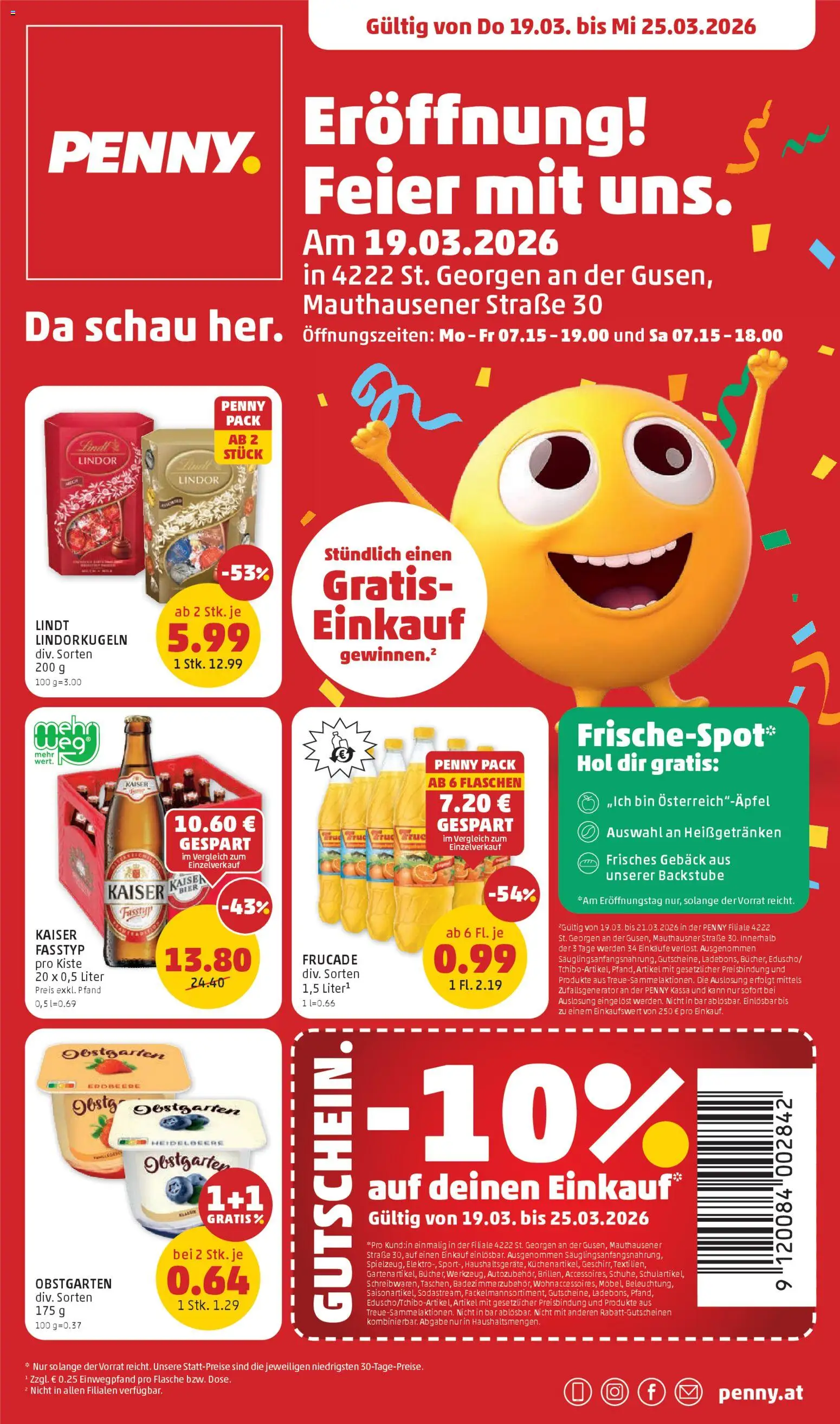 Vorschau der Angebote: Penny Markt Penny Markt Eröffnung in 4222 St. Georgen an der Gusen gültig ab 19.03.2026