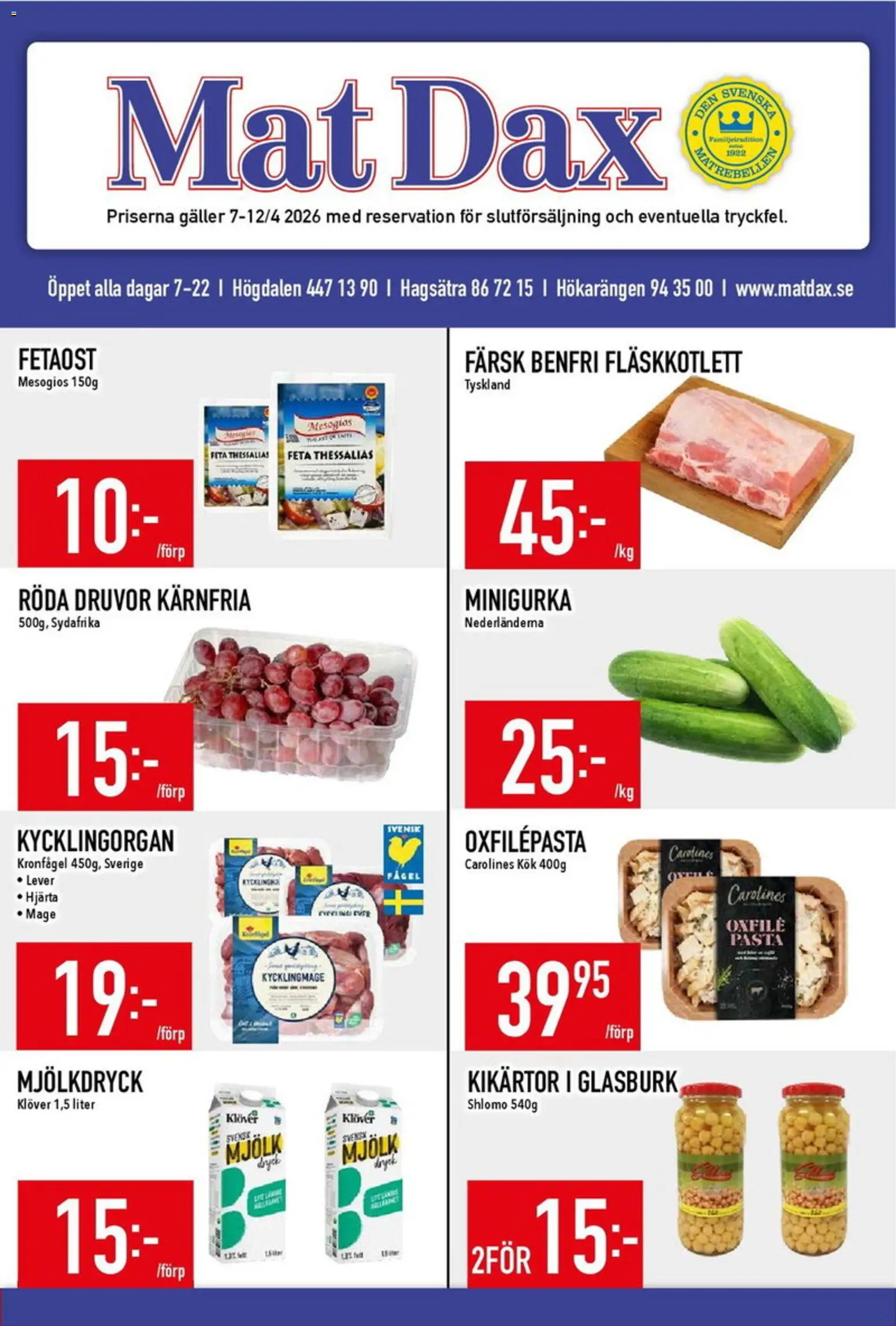 Förhandsgranska reklamblad Matdax erbjudanden från butik Matdax gäller från 13/04/2026