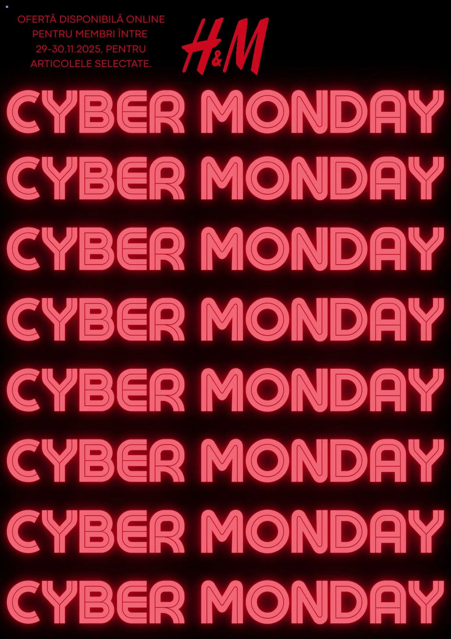 Previzualizarea de cataloage: H&M Catalog - Cyber Monday valabil de la 29.11.2025