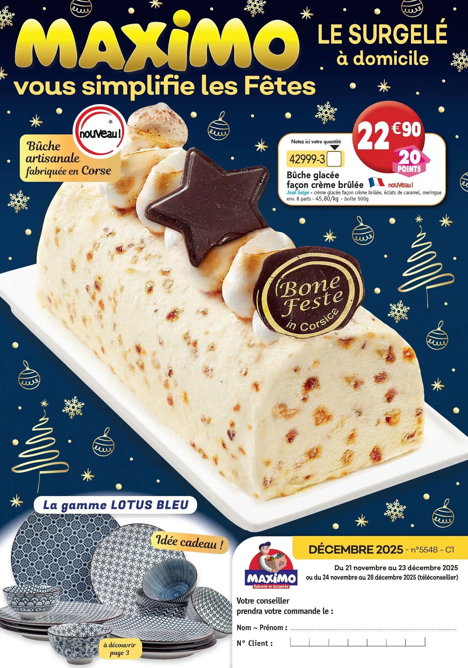 Prévisualisation de Catalogue du magasin Maximo formulaire valide 21/11/2025 - Lotus, Crème, Bûche glacée