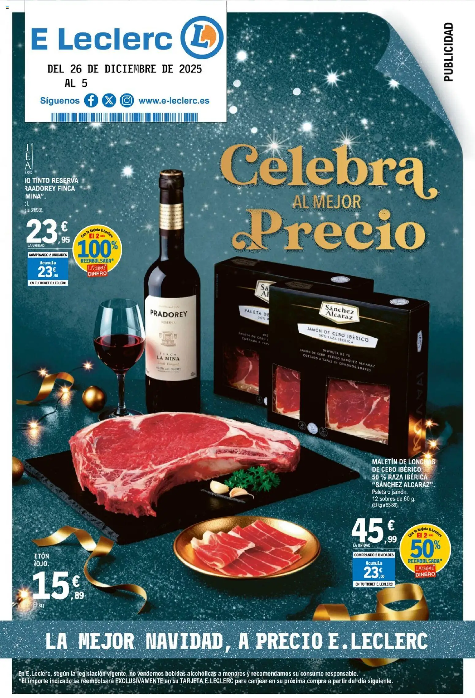 Vista previa del folleto de la tienda E.Leclerc válido desde el 26/12/2025 - Jamón, Bebidas