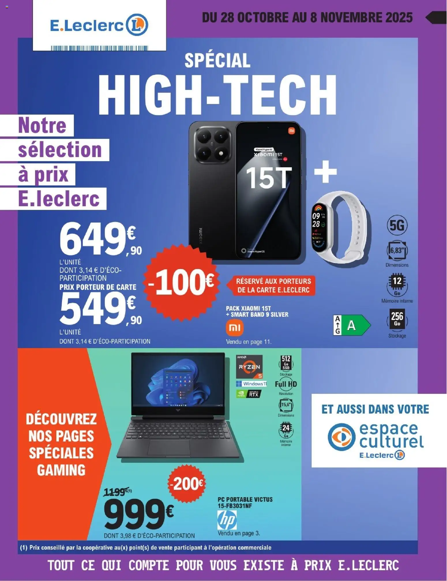 Spécial High Tech de la boutique E.Leclerc valable du 28/10/2025 - Page numéro 1