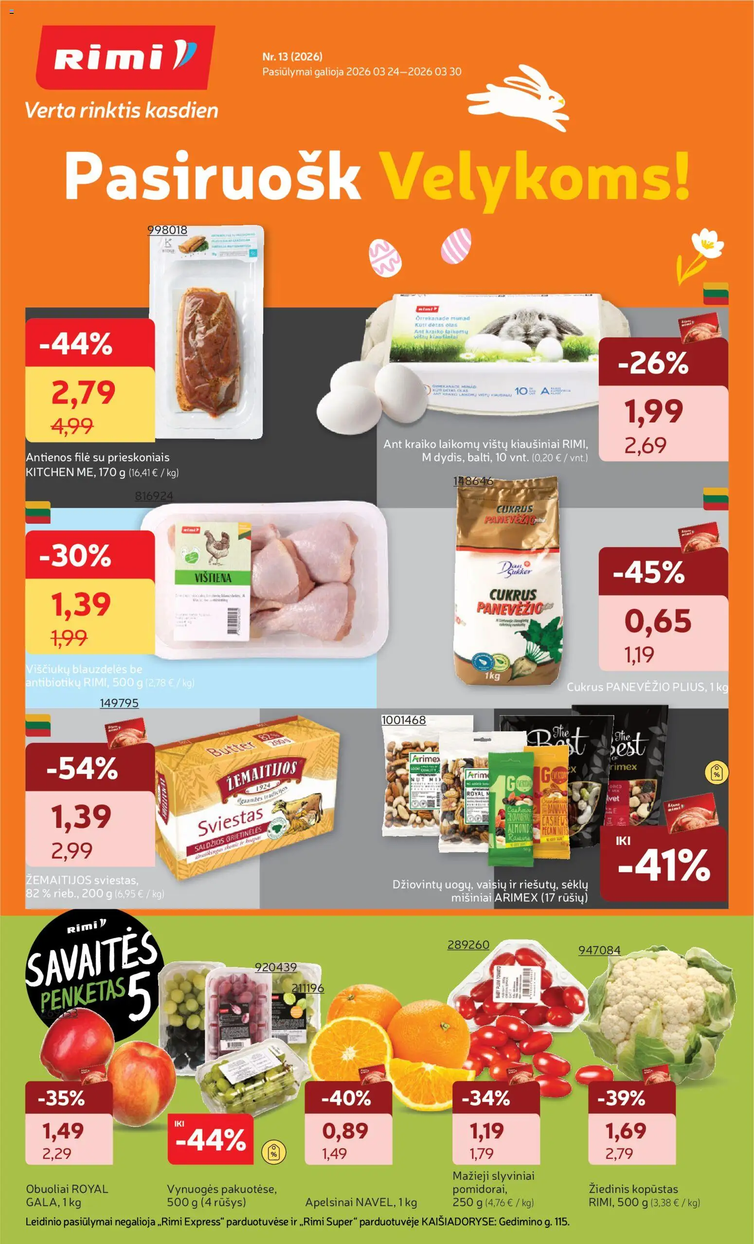 Rimi parduotuvės leidinio Rimi leidinys galiojančio nuo 2026.03.24 peržiūra