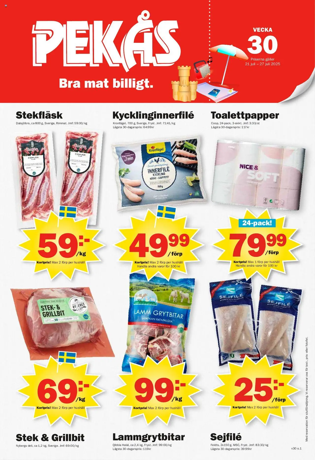 Aktuella reklamblad Pekås är giltig 21/07 2025 > Veckans Erbjudanden gäller från 21/07/2025 till 27/07/2025 sidnummer 1