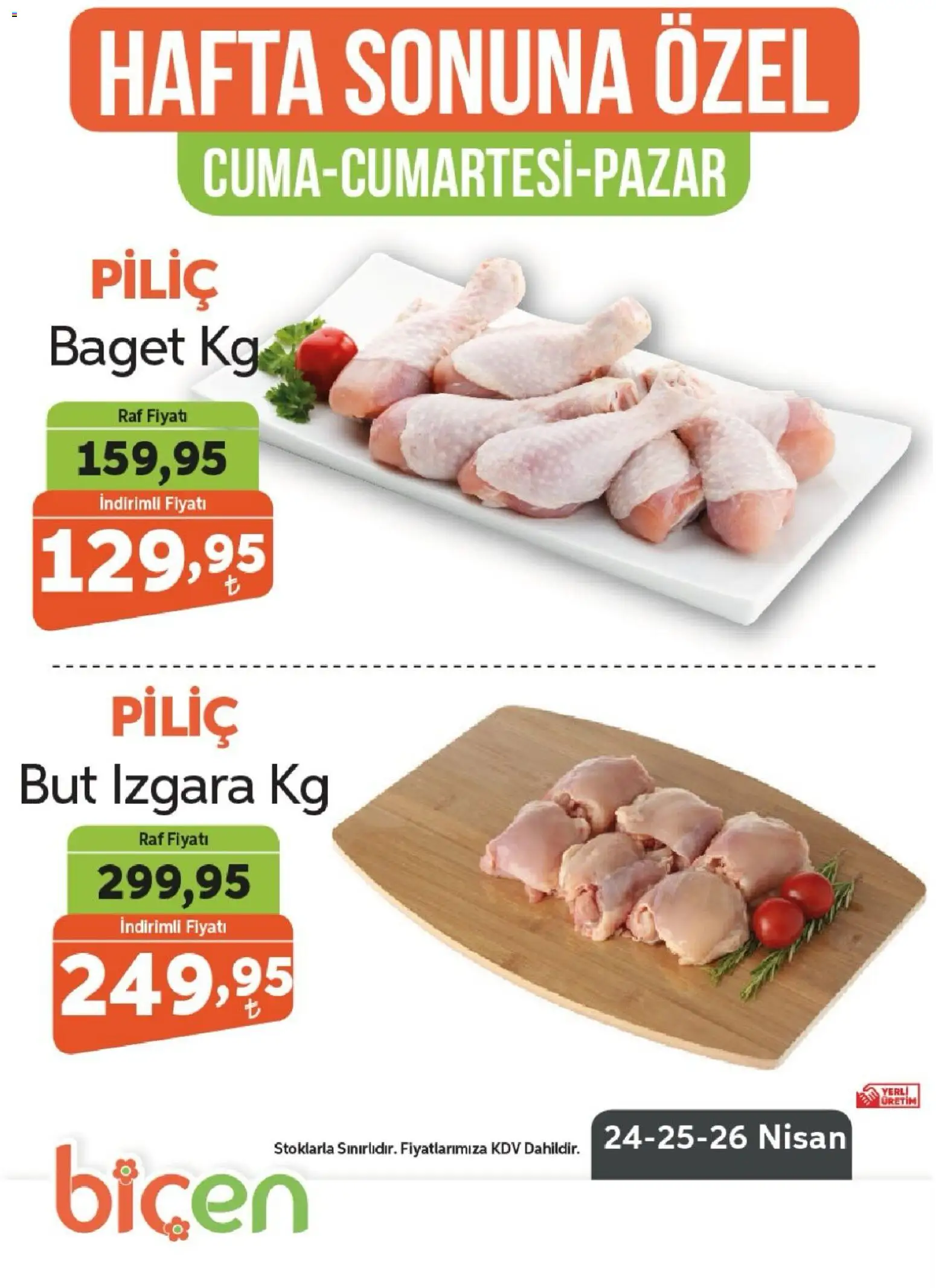 Biçen Market Biçen Market - Hafta Sonuna Özel - Piliç 24.04.2026 - Broşürünün önizlemesi
