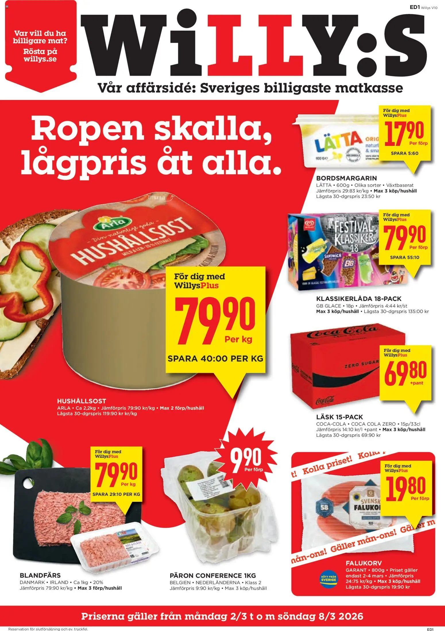 Förhandsgranska reklamblad Willys erbjudanden från butik Willys gäller från 02/03/2026