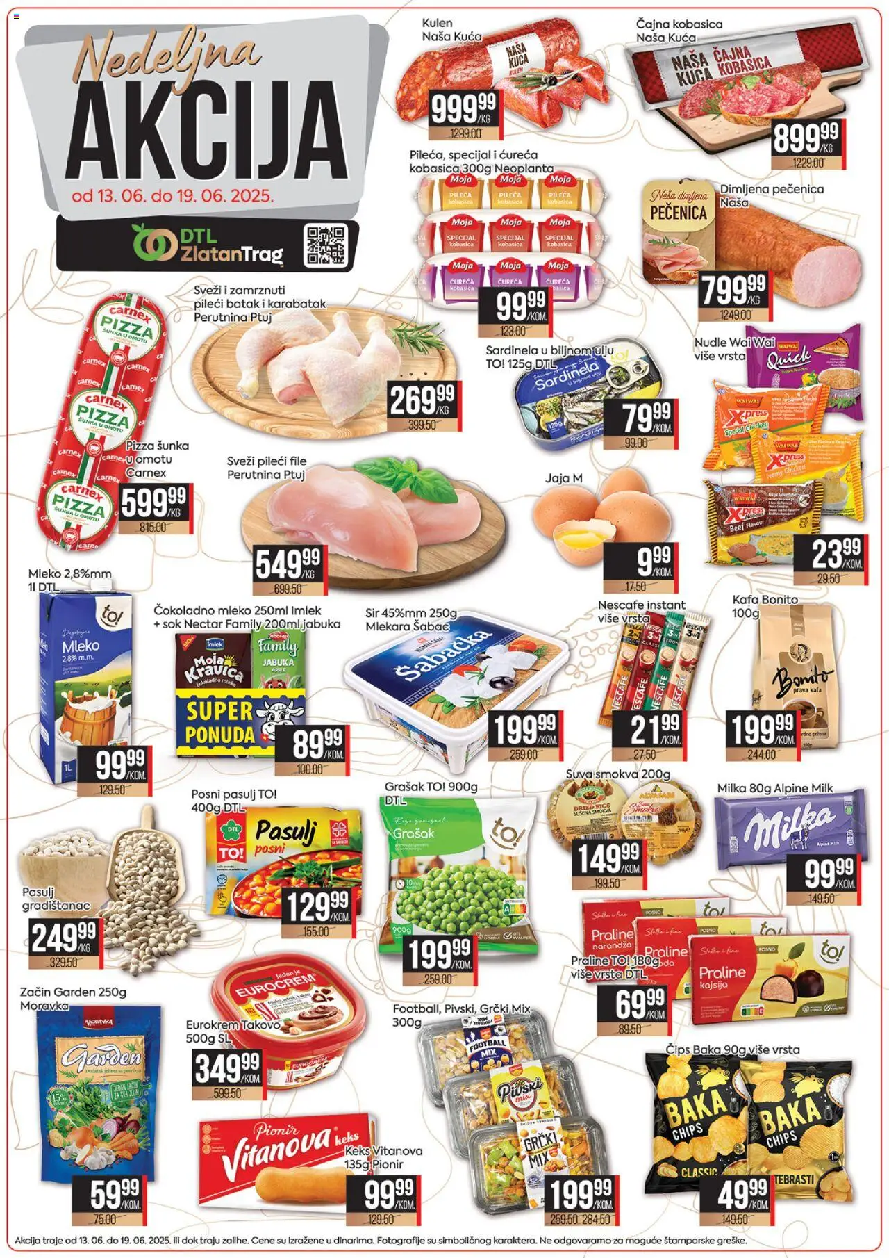 Zlatan Trag katalog važi od 13.06.2025 - stranica 1 - Keks, Grašak, Smokva, Kulen, Praline, Perutnina Ptuj, Šunka, Nescafé