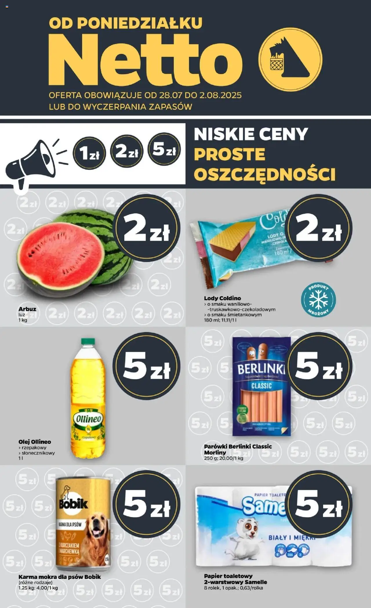 NETTO Gazetka spożywcza od 28.07.2025 - Nowa ulotka (PFD) - Numer strony 1