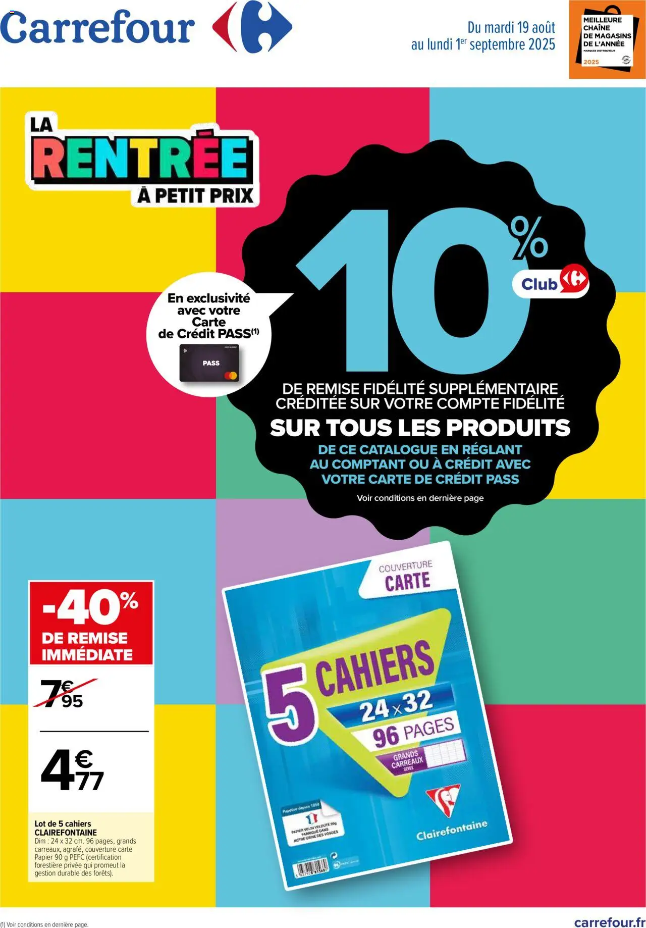 Catalogue de la rentrée à petit prix de la boutique Carrefour valable du 19/08/2025 - Page numéro 1