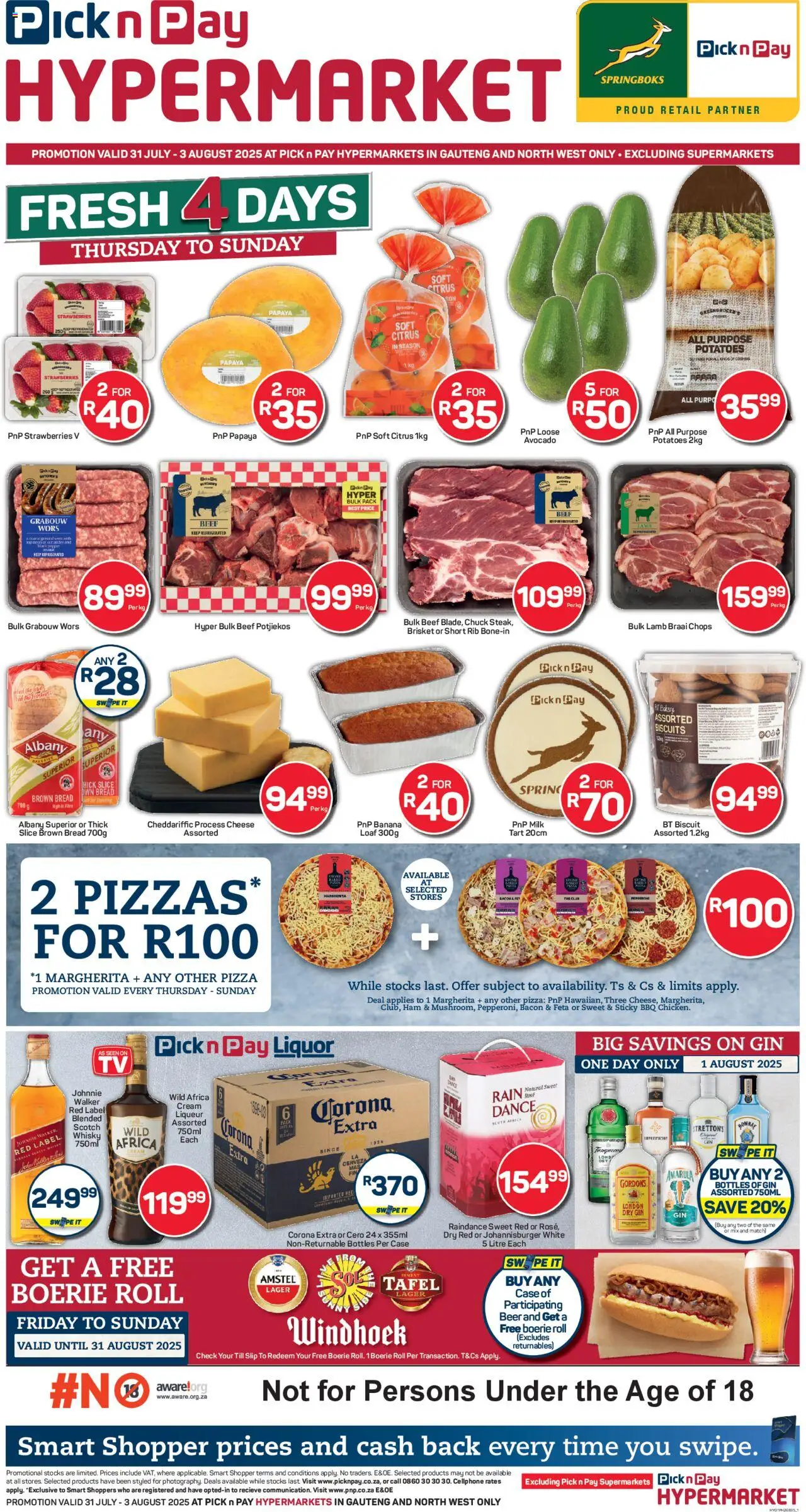 Pick n Pay Inland provinces - Hyper Fresh Specials from 31/07 - 03/08/2025 > Promotions