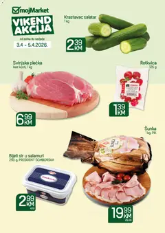 Pregled letka mojMarket vikend akcija trgovine mojMarket vrijedi od 03.04.2026